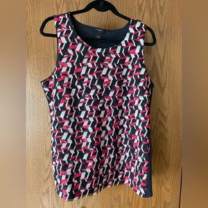 Cute Ann Taylor Tank/Cami Blk/Wht/Pink Size XL